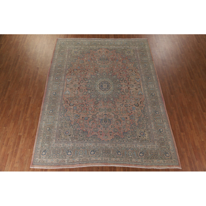 Tapis traditionnel délavé à motif floral 10 x 13