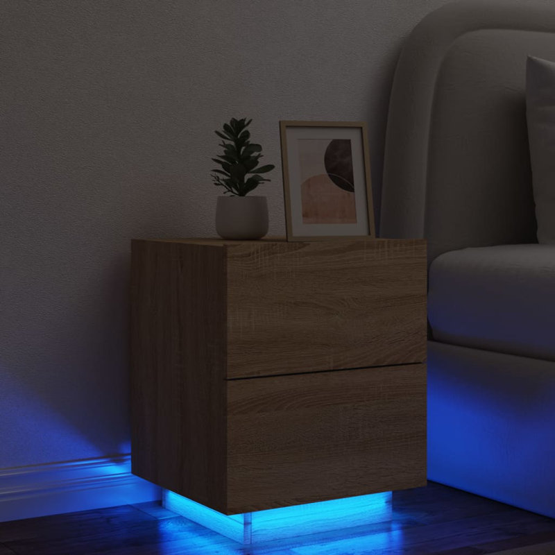 Briah 45cm W Bedside Table, Sonoma Oak, Individual