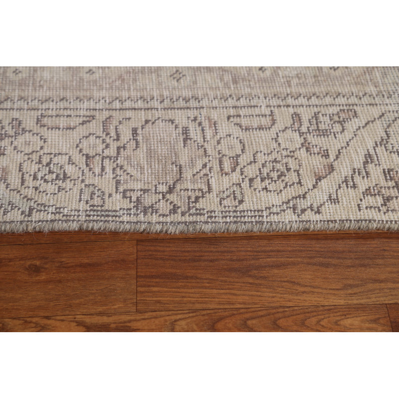 Tapis persan Tabriz patiné délavé à la main 6 x 9