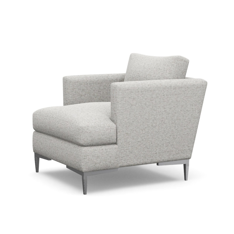 Aiden Accent Chair, Polished Stainless, Cottontail Natural 