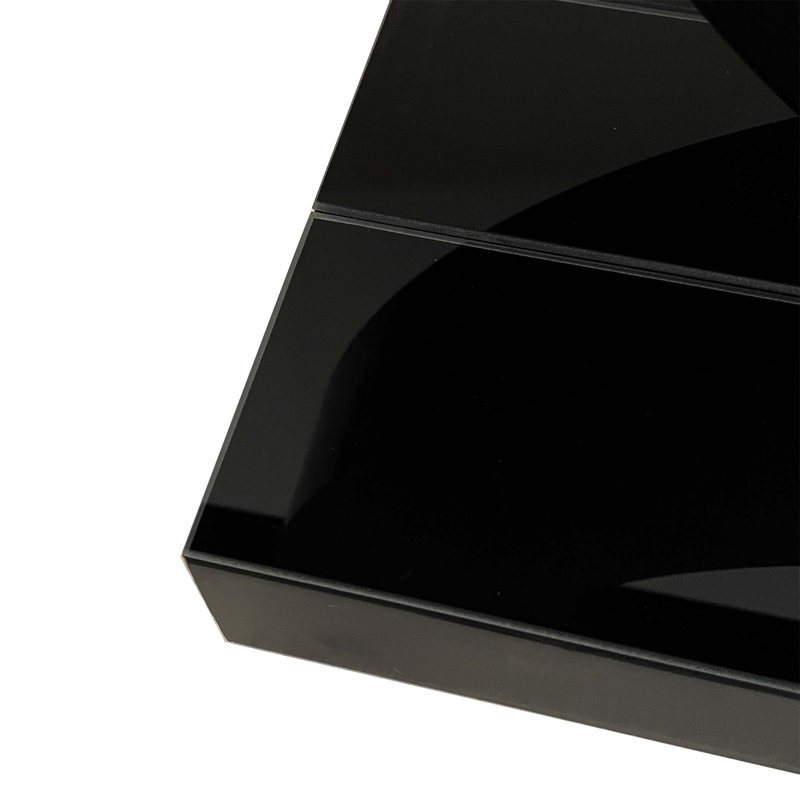 Elegant Mirrored Glass Console Table With Diamond Crush Design For Modern Entryways And Living Rooms
