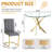 5- Piece Dining Table Set,Glass Top Metal Base Dining Tablewith 4 Faux Leather Dining Chairs-111233763-111233764