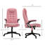 Chaises de bureau en similicuir rose et mousse avec télécommande, siège réglable et inclinable, 25,5 po x 28 po x 47,2 po
