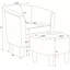Fauteuil demi-tonneau en cuir synthétique avec repose-pieds-771343426