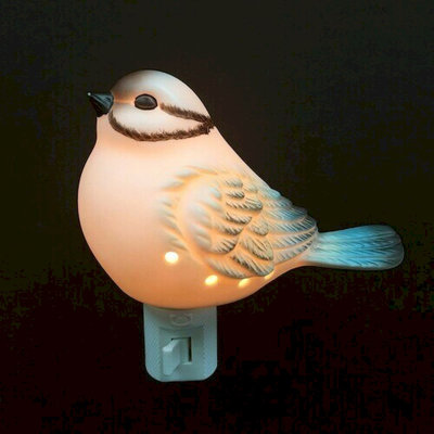 Veilleuse bleue en forme d'oiseau