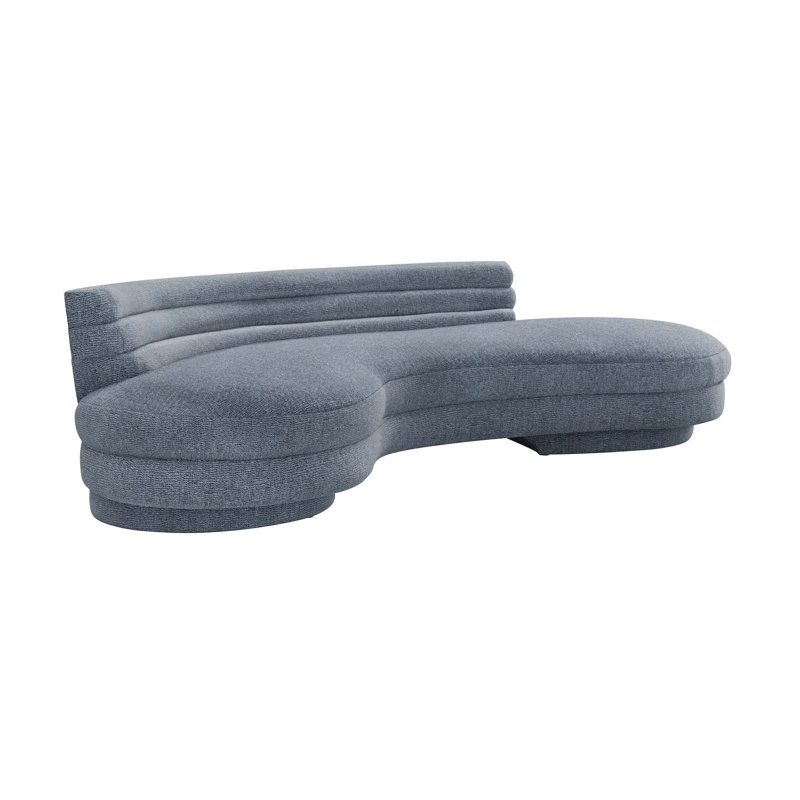 Sutton Upholstered 95'' Sofa, Azure Polyester Blend