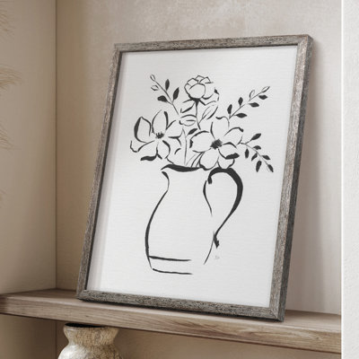 Sketchy Bouquet II Framed Print - Solid Wood 46912