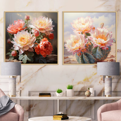 Ensemble de 2 hameçons délicats délicates roses et vertes Cactus