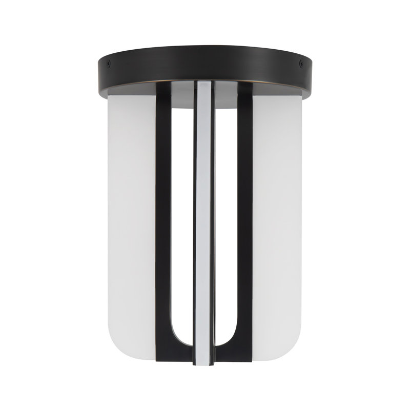 Anders 8-in Black dimmable LED Semi-Flush Mount, Oil Rubbed Bronze