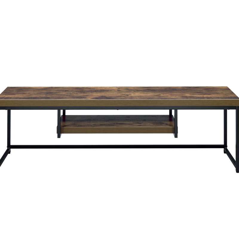 Rustic-Style Tv Stand With Weathered Oak And Black Finish, 60-Inch For Living Room, Fits Screens