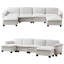 Canapé modulaire modulaire en forme de U avec deux repose-pieds, canapé en chenille quatre places avec ressorts ensachés, housses lavables amovibles et canapé à combinaison libre-358446075
