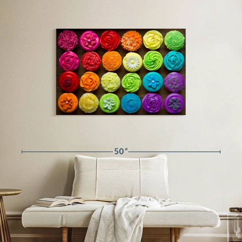 Yarlin Rainbow Cupcakes, 26" H x 39" W