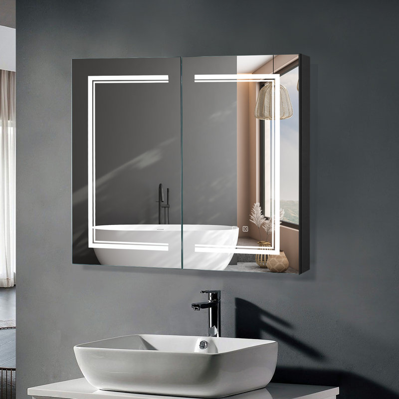 Miroir de salle de bain Cashanda, Noir