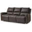 Canapé inclinable double avec port USB Andie, cuir gris tempête 84 pouces
