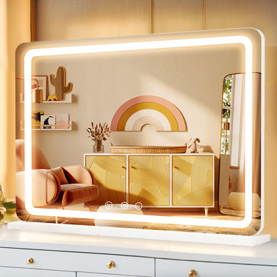 32x22 LED Vanity Mirror with Lights, 3 Dimmable Modes, Touch Control, White