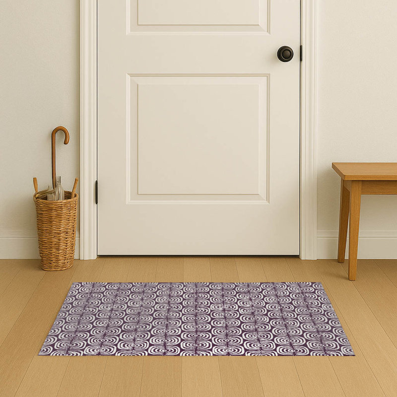 The Way Indoor Doormat, 48" W x 72" L, Eggplant