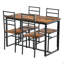 Ensemble de 5 pièces de mobilier de salle à manger moderne en métal et en bois pour 4 personnes, chaises de table de salle à manger