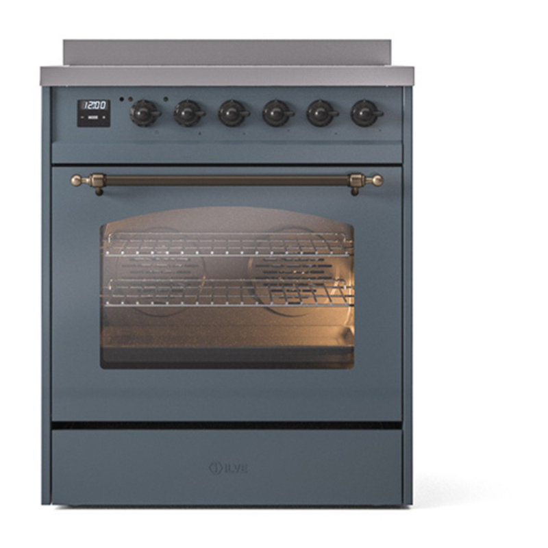 ILVE Nostalgie II 30 in Induction Range, Blue Gray/Bronze