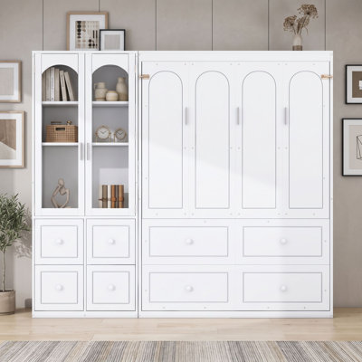 Queen Murphy Bed with Storage Cabinet