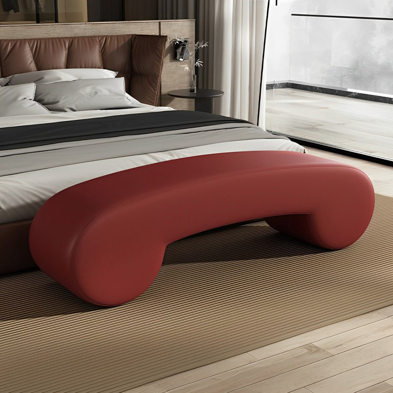Banc rembourré en cuir Tierone Match, Rouge