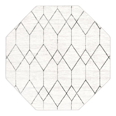 Tapis géométrique ivoire / gris Nubieber