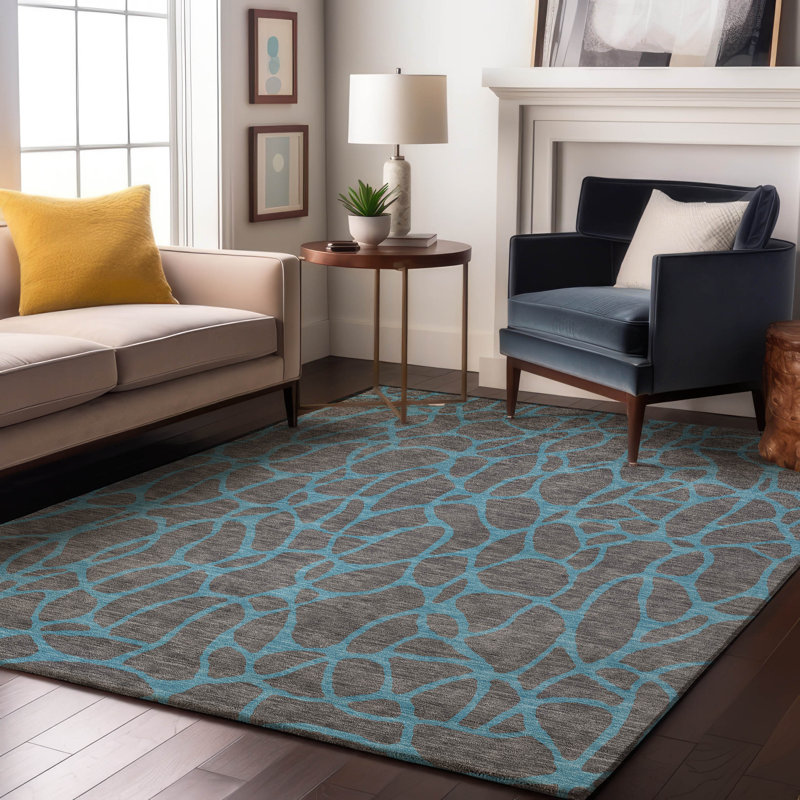 Premium Machine Washable Mayfield AMF1023 Geometric Rug, Rectangle 8' x 10'