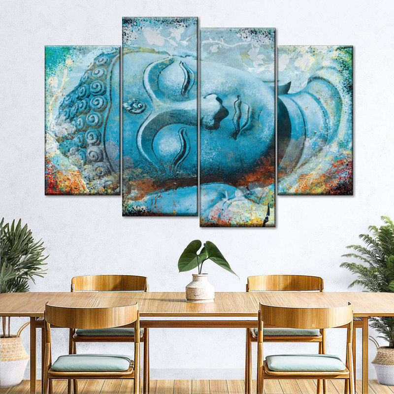 «Relaxed Sleeping Buddha», reproduction sur toile, H 22 po x l 36 po x P 1 po