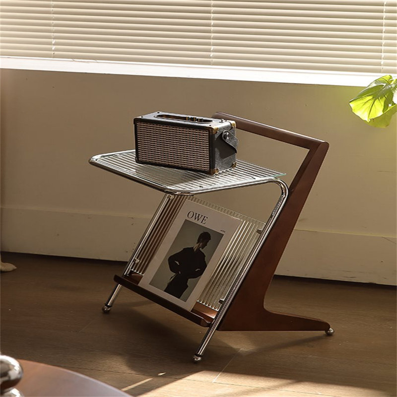 Modern Wooden End Table - Minimalist Side Table for Living Room, Bedroom, or Balcony - Small Accent Table with Creative Design