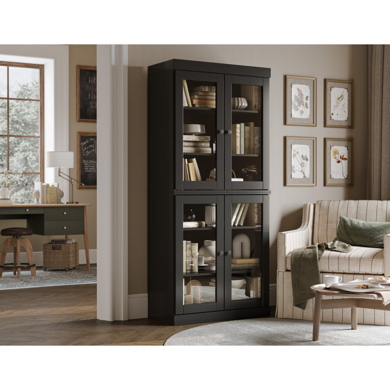 Bibliothèque à 6 tablettes 100% bois massif Veera Palace Imports, Noir
