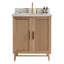 Meuble-lavabo de salle de bain autoportant simple avec structure en bois massif et plateau blanc-1456275412