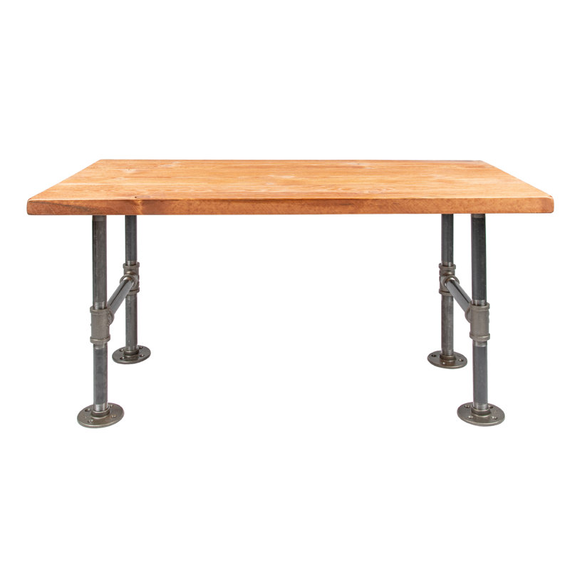 Wood Coffee Table With Industrial Steel Pipe Leg 18 In. X 36 In. X 17.75 In., Sunset Cedar
