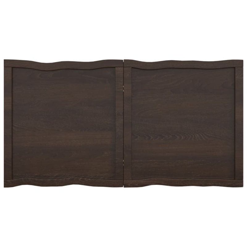 Table Top Solid Wood Oak, 6cm H x 120cm W x 60cm D, Dark Brown