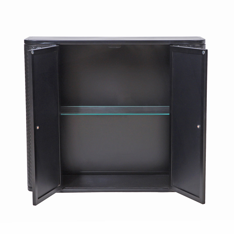 Armoire de salle de bain murale avec 2 portes en miroir et tablette ouverte, armoire de rangement Farmhouse, Noir antique