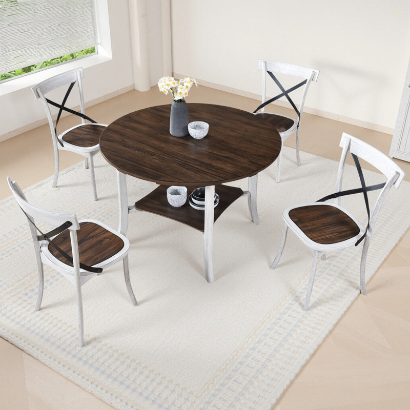 Ensemble de table ronde avec 1 table et 4 chaises