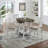 Foldable leaf dining table with 4 chairs-2040431839