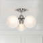 Luminaire semi-encastré Lio moderne à 3 lumières en laiton brossé / nickel brossé / globe en verre noir mat Lio pour salon, chambre à coucher-919947346