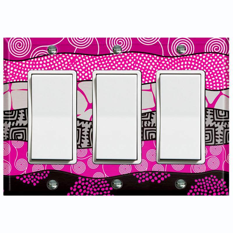 Patterned 3 - Gang Toggle Light Switch Standard Wall Plate