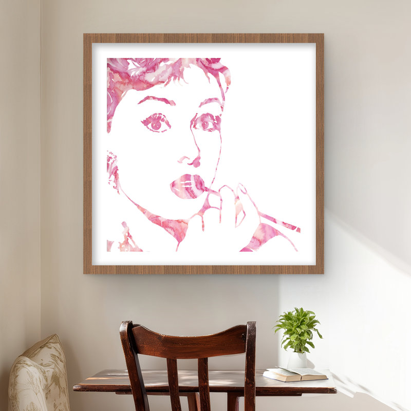 Glamour Audrey Hepburn - romantique rose avec imprimé mat