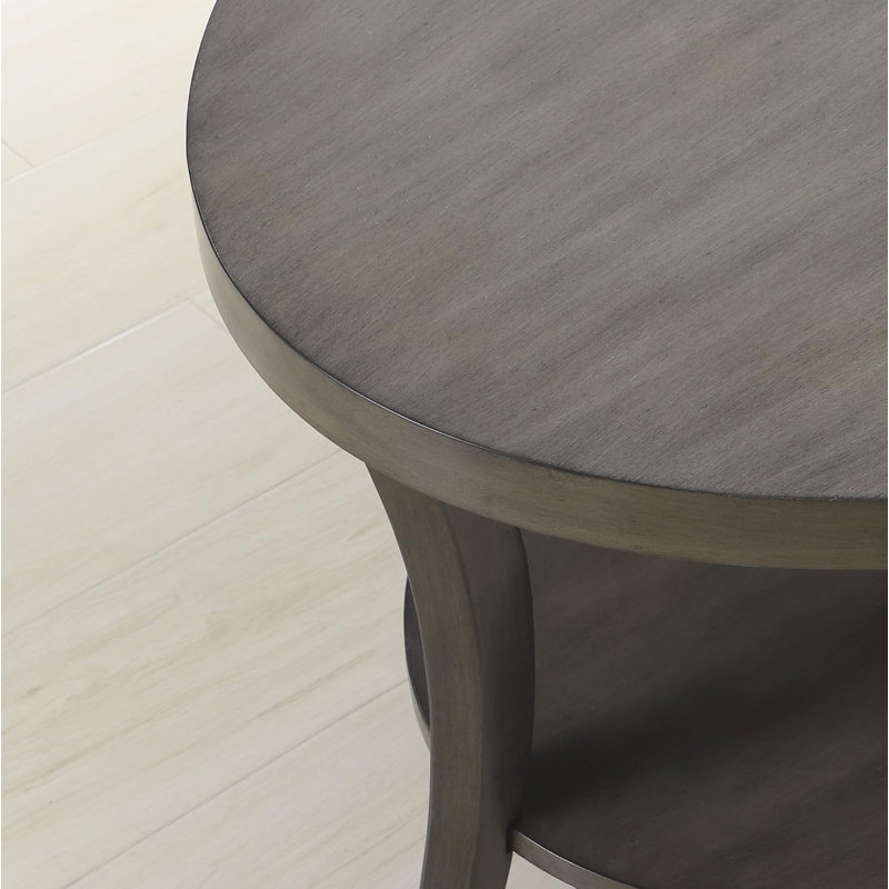 Table de bout à tablette ovale contemporaine Perth, gris, Gris