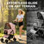 Poussette pliable pour petits chiens et chats de moins de 13 kg. Poussette à 4 roues avec plateau multifonctionnel, laisses de sécurité, panier de rangement et filet respirant.