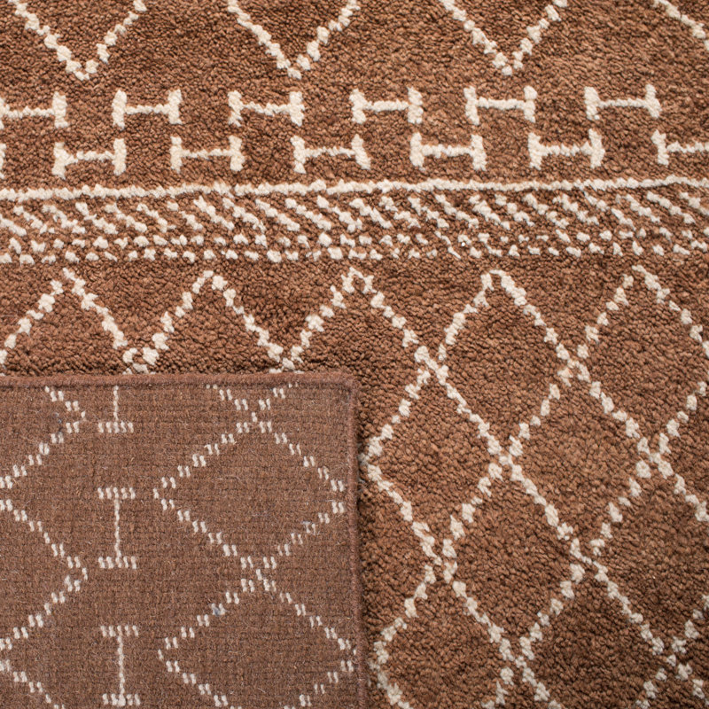 Tapis géométrique en laine noué à la main Burgess, Rectangle 8 pi x 10 pi