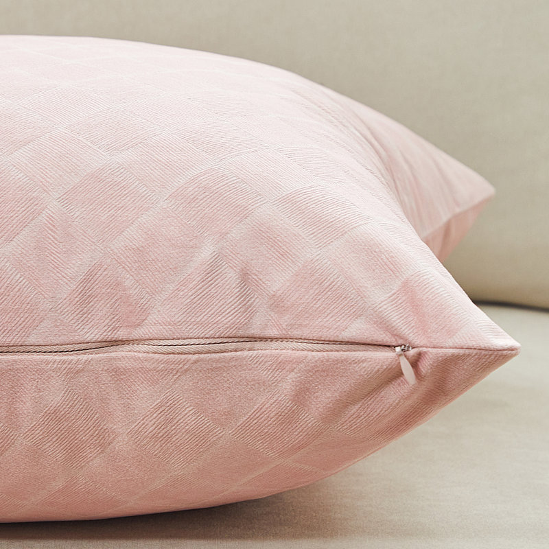 Coussin Velvet Checkered, Gris