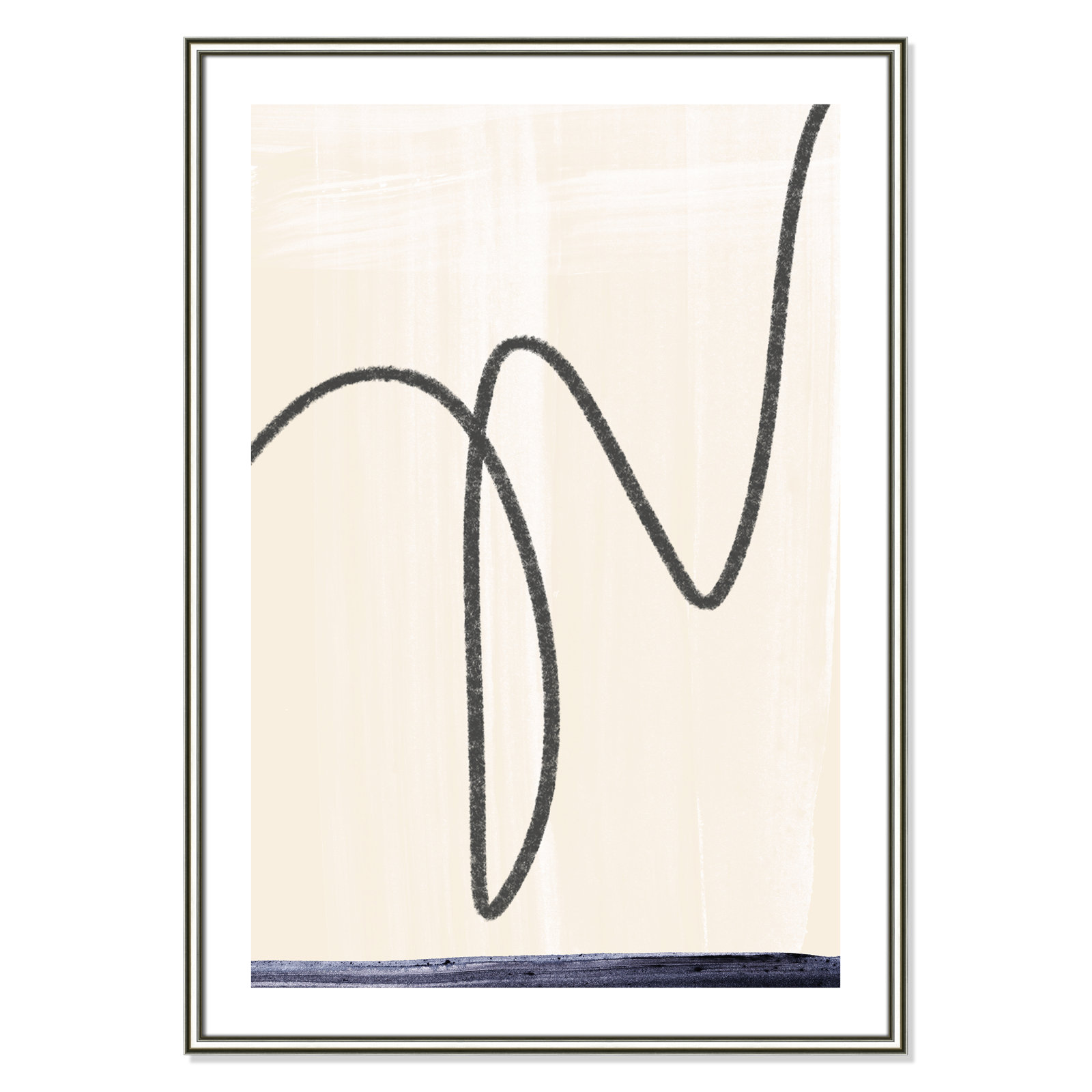 Tigerlily "Departured I" Painting, 42.75" H x 30.75" W x 0.88" D, Silver Framed Paper