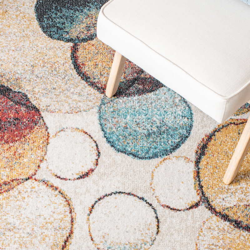 Tapis à motif géométrique Jelliff Performance, Carré 6 pi 7 po