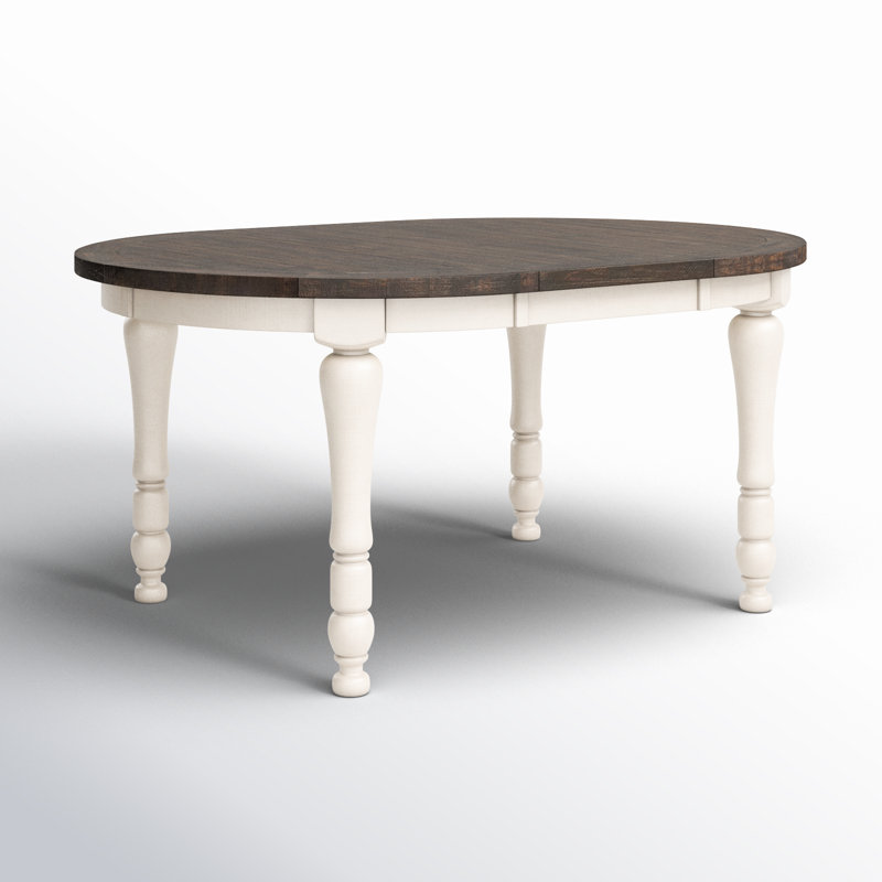 Table de salle à manger Karley, Brun / blanc rétro