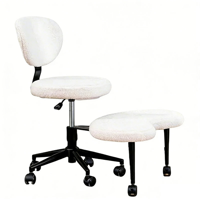 Ergonomic Cross Legged Office Chair with Wheels - Adjustable Height for Meditation, ADHD Desk & Yoga - Wide Criss Cross Design with Lumbar Support, Kneeling Chair