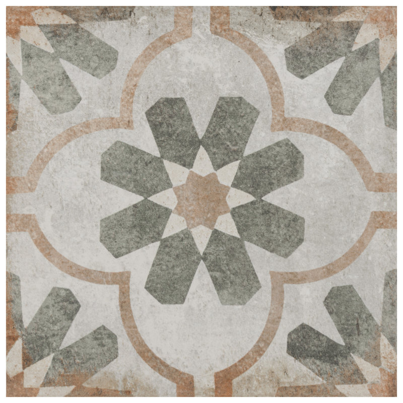 D'Anticatto Decor Florence 9" x 9" Porcelain Patterned Wall & Floor Tile