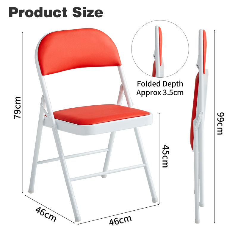 Crume Folding Chair (set of 4), Red