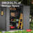 Keter Darwin  6x 8 ft. Durable Resin Outdoor Storage Shed With Floor and Double Doors for Garden Patio Furniture and Tools, Graphite