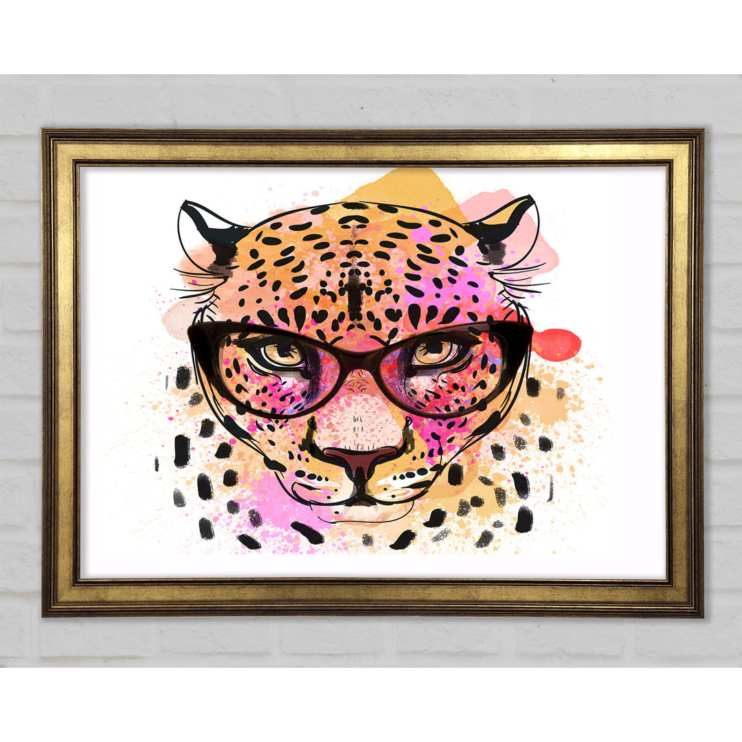 Pfirsich-Leopard-Brille